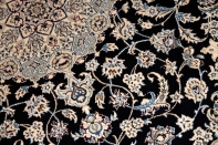 ペルシャ絨毯ナイン、おしゃれなセンターラグ34435