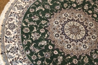 円形のじゅうたん、手織りペルシャ絨毯の丸グリーン188480
