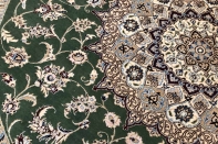 円形のじゅうたん、手織りペルシャ絨毯の丸グリーン188480