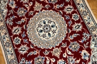 赤色綺麗な玄関マット、手織りペルシャ絨毯ナイン40549