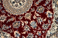 赤色綺麗な玄関マット、手織りペルシャ絨毯ナイン40549