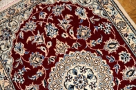 赤色綺麗な玄関マット、手織りペルシャ絨毯ナイン40549