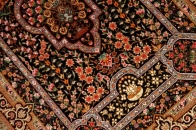 高級シルク玄関マットハンドメイドペルシャ絨毯56045