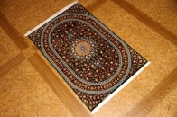 とてもユニークな色彩手織りシルクの玄関マット56021