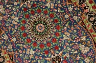 シルクのペルシャ絨毯玄関マットブルー色56041