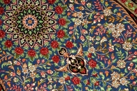 シルクのペルシャ絨毯玄関マットブルー色56041