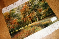 オータムの風景でペルシャ手織り絨毯50111