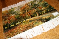 オータムの風景でペルシャ手織り絨毯50111