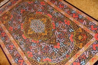 バラの絨毯カラフル高級手織りシルクラグ50095