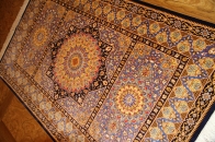 ペルシャ絨毯シルク変わってる玄関マット50053