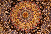 ペルシャ絨毯シルク変わってる玄関マット50053