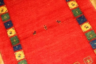 高級ギャッベシラズ産綺麗な赤色の玄関マットギャッベ18881