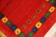 高級ギャッベシラズ産綺麗な赤色の玄関マットギャッベ18881