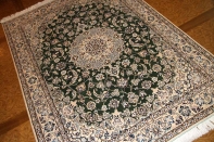 ナイン産のソファー前サイズ手織りペルシャグリーン色59013