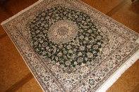 ナイン産のソファー前サイズ手織りペルシャグリーン色59013