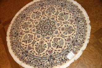 丸いペルシャ絨毯ナインの円形ラグマット33176