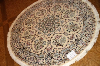 丸いペルシャ絨毯ナインの円形ラグマット33176