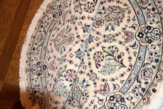 丸いペルシャ絨毯ナインの円形ラグマット33176