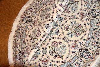 丸いペルシャ絨毯ナインの円形ラグマット33176