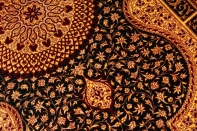 激安ペルシャ絨毯、センターラグシルク手織りクム産地43004