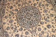 ハンドメイドペルシャ絨毯ナイン産ラグシルクとウール59015