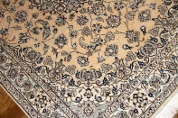 ハンドメイドペルシャ絨毯ナイン産ラグシルクとウール59015