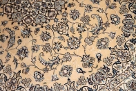 ハンドメイドペルシャ絨毯ナイン産ラグシルクとウール59015