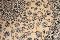 ハンドメイドペルシャ絨毯ナイン産ラグシルクとウール59015