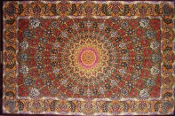 abbasi有名工房高級クムシルクペルシャ絨毯バラ模様60017