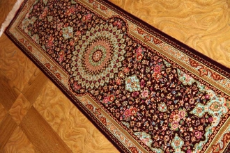 あがりかまち手織りペルシャ絨毯クムシルク32978