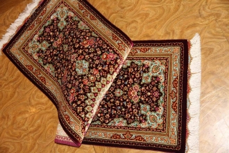 あがりかまち手織りペルシャ絨毯クムシルク32978