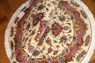 高級手織りペルシャ絨毯タブリーズ楕円形2437591