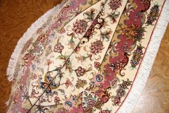 高級手織りペルシャ絨毯タブリーズ楕円形2437591