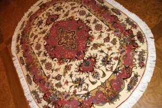 高級手織りペルシャ絨毯タブリーズ楕円形2437591