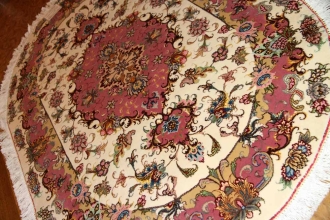 高級手織りペルシャ絨毯タブリーズ楕円形2437591