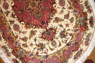 高級手織りペルシャ絨毯タブリーズ楕円形2437591