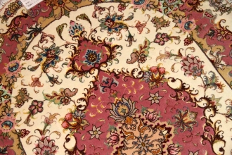 高級手織りペルシャ絨毯タブリーズ楕円形2437591