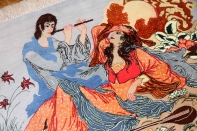 ピクチャーデザインシルククムペルシャ絨毯50011