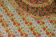 最高級手織りシルクリビングペルシャ絨毯6平米555601