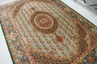 最高級手織りシルクリビングペルシャ絨毯6平米555601