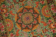 最高級手織りペルシャ絨毯クムシルク玄関マット75117