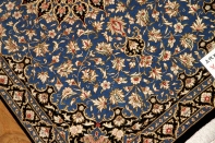 人気ブルーシルク玄関マットペルシャカーペット56026