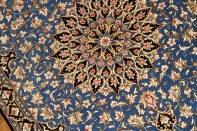 人気ブルーシルク玄関マットペルシャカーペット56026