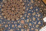 人気ブルーシルク玄関マットペルシャカーペット56026