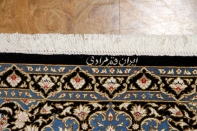 人気ブルーシルク玄関マットペルシャカーペット56026