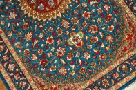 マンションの玄関マット、クムシルクペルシャ絨毯スカイブルー60037