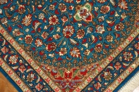 マンションの玄関マット、クムシルクペルシャ絨毯スカイブルー60037