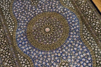 高級手織りペルシャ絨毯センターラグ、クムシルク60052