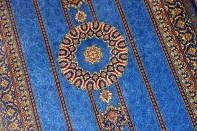 素敵なブルー色手織りペルシャ絨毯クムシルク玄関マット75140