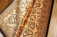 輝きのシルク手織りペルシャ絨毯玄関マット398861